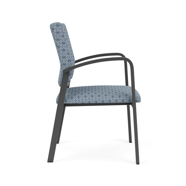 Newport Guest Chair Metal Frame, Charcoal, RS Rain Song Upholstery